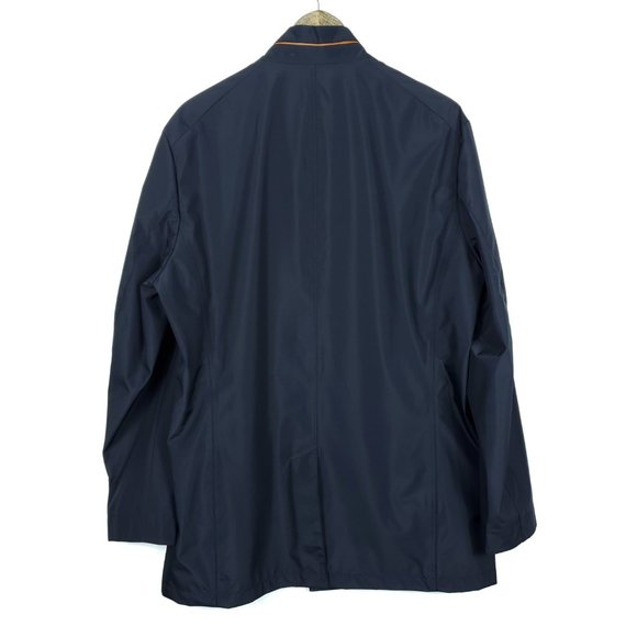 Robert Graham Navy Blue Pockets Rain Jacket Coat - Picture 4 of 8